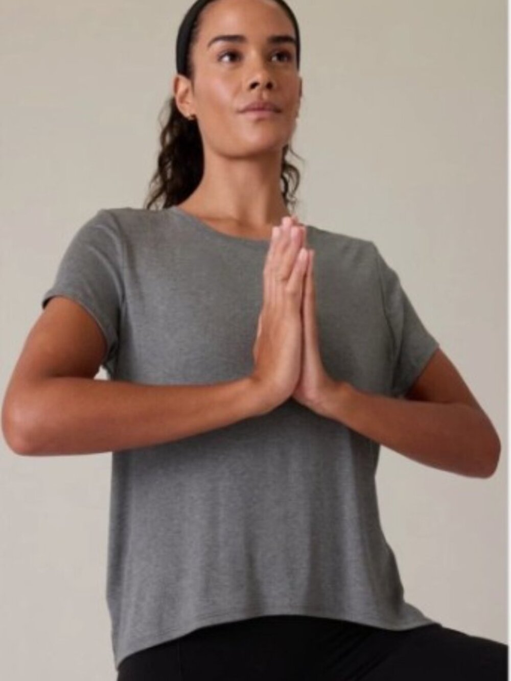 Athleta With Ease Rib Tee - Dark Heather Gray - 2X